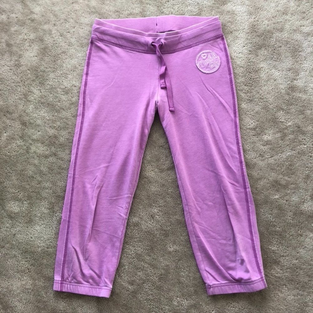 Mudd 95 Purple Pink Drawstring Capri Sweatpants